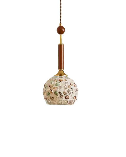 Vintage Colored Shell Pendant Light