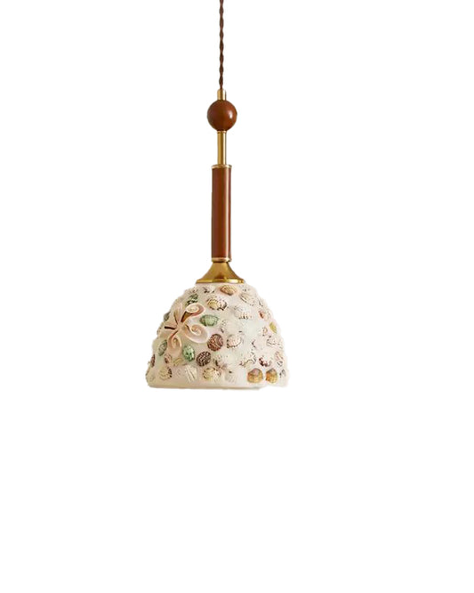 Vintage Colored Shell Pendant Light