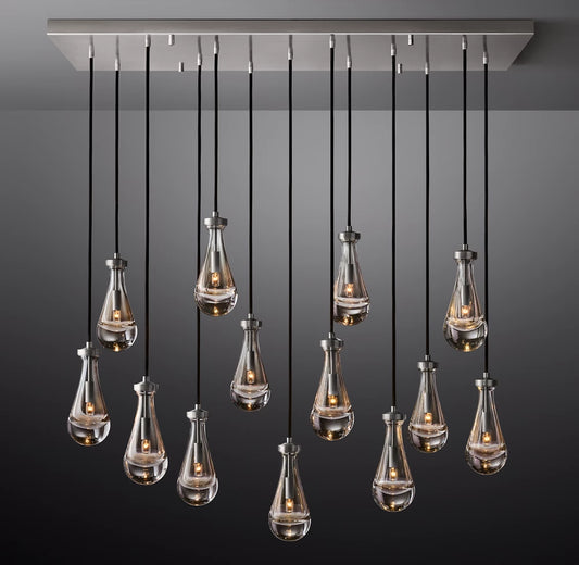 Water Drop Glass Linear Chandelier
