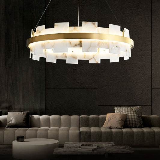 Alabaster Circles Pendant Light