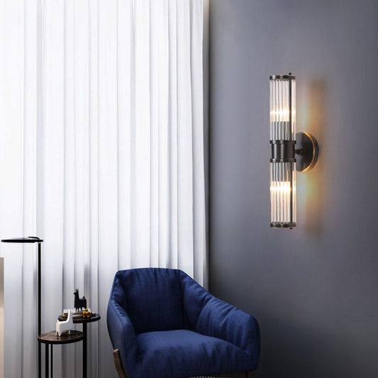 Brass Crystal Wall Light-Double Head