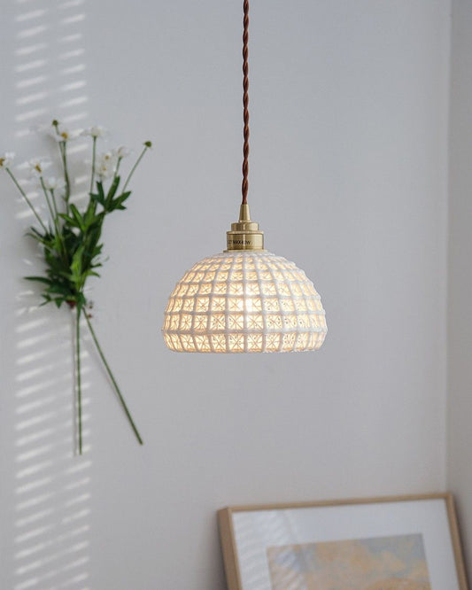 Ceramic Basket Pendant Light