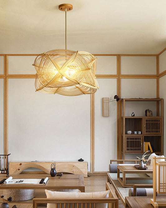 Chinese Rattan Craft Pendant Light