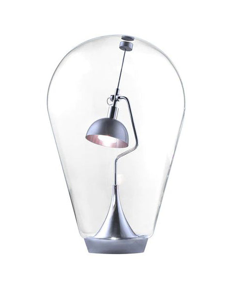 Hand-Cranked Glass Table Lamp