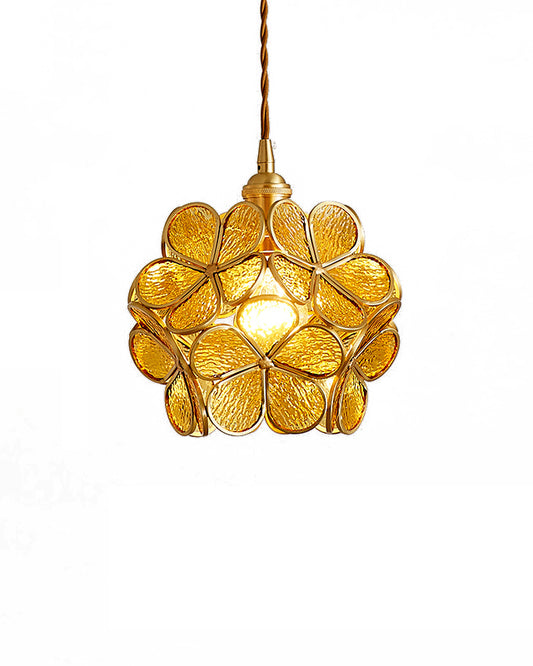 Petals Glass Pendant Light - Amber