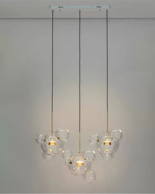 Soap Bubble Clear Glass Linear Chandelier