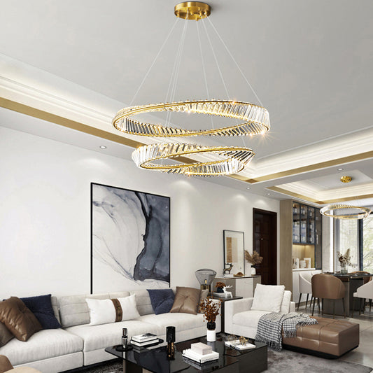 Bele Crystal Pendant Light-2 layers