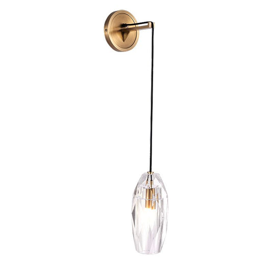 Kristall-Wandlampe aus Messing