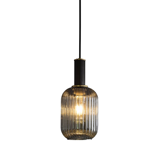 Brass Pumpkin Glass Pendant Light-B