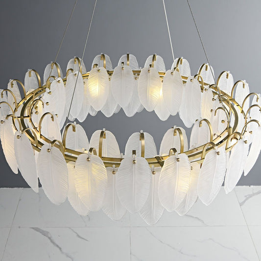 Feather Glass Pendant Light-A