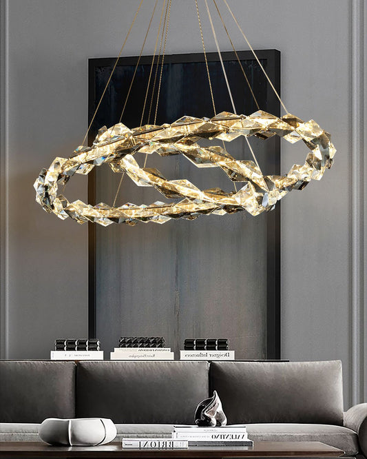 GIDE Crystal Pendant Light-2 layers